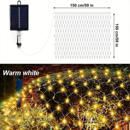 Solarne LED mrežaste sijalice žute boje idealne su za dekoraciju tokom praznika