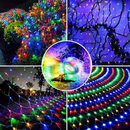 Solarne mrežaste lampice šarena boja dimenzija 1.5x1.5m sa 100 LED sijalica