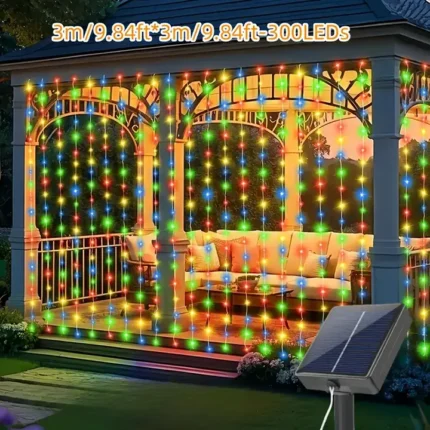 Solarne sijalice šarene zavese 3x3m sa 300 LED sijalica stvaraju veselu atmosferu