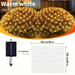 Spoljna solarna LED mreža žuta IP65 pogodna je za spoljašnju i unutrašnju upotrebu