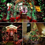 Spoljna solarna rasveta crveno zelena 10m pogodna je za dekoraciju terasa i dvorišta