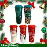 Božićna termos šolja sa poklopcem i prazničnim motivima čuva toplotu napitaka