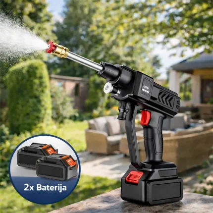 Aku pistolj za pranje i ciscenje 48W sa 2 baterije za snažno čišćenje automobila i dvorišta