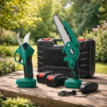 Baštenski set aku makaze i aku testera za brzo i lako sečenje grana