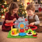 Božićni set sa točkom za decu sa rotirajućim elementima i figuricama