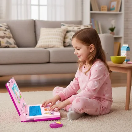 Dečiji laptop igračka u roza boji sa zvukovima