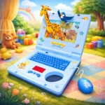 Muzička igračka laptop za decu plavi sa animacijama i zvukovima