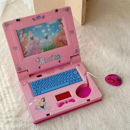 Muzička igračka laptop za decu rozi sa animacijama