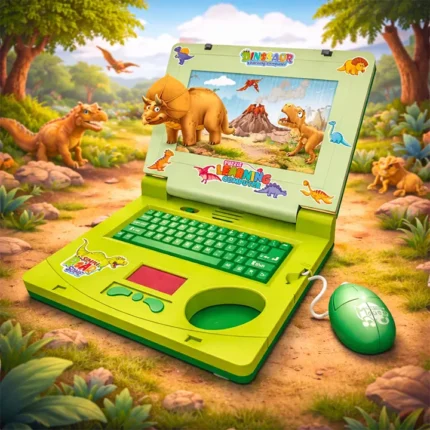 Muzička igračka laptop za decu zeleni sa zvukovima i animacijama