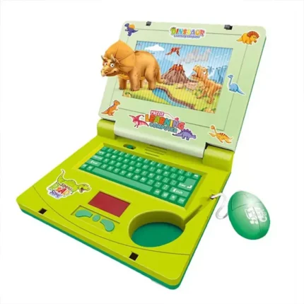 Zeleni dečiji laptop sa muzikom za edukativnu igru